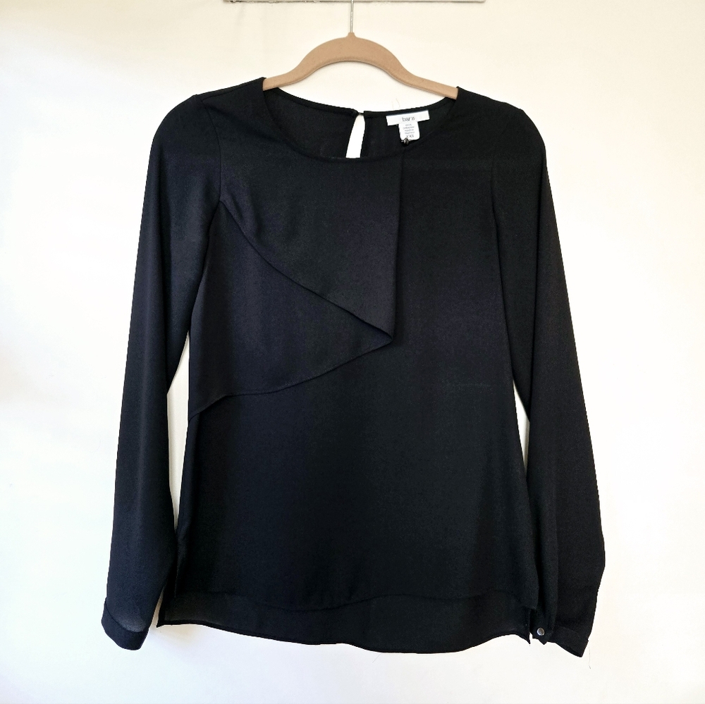 Bar III Long-Sleeve Ruffle Front Top - Picture 2 of 9